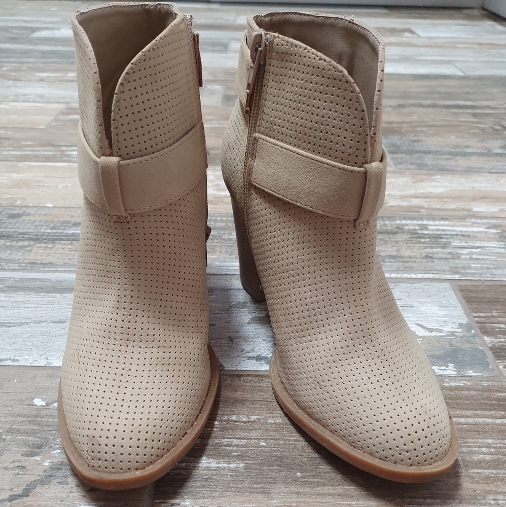 Beige ankle booties